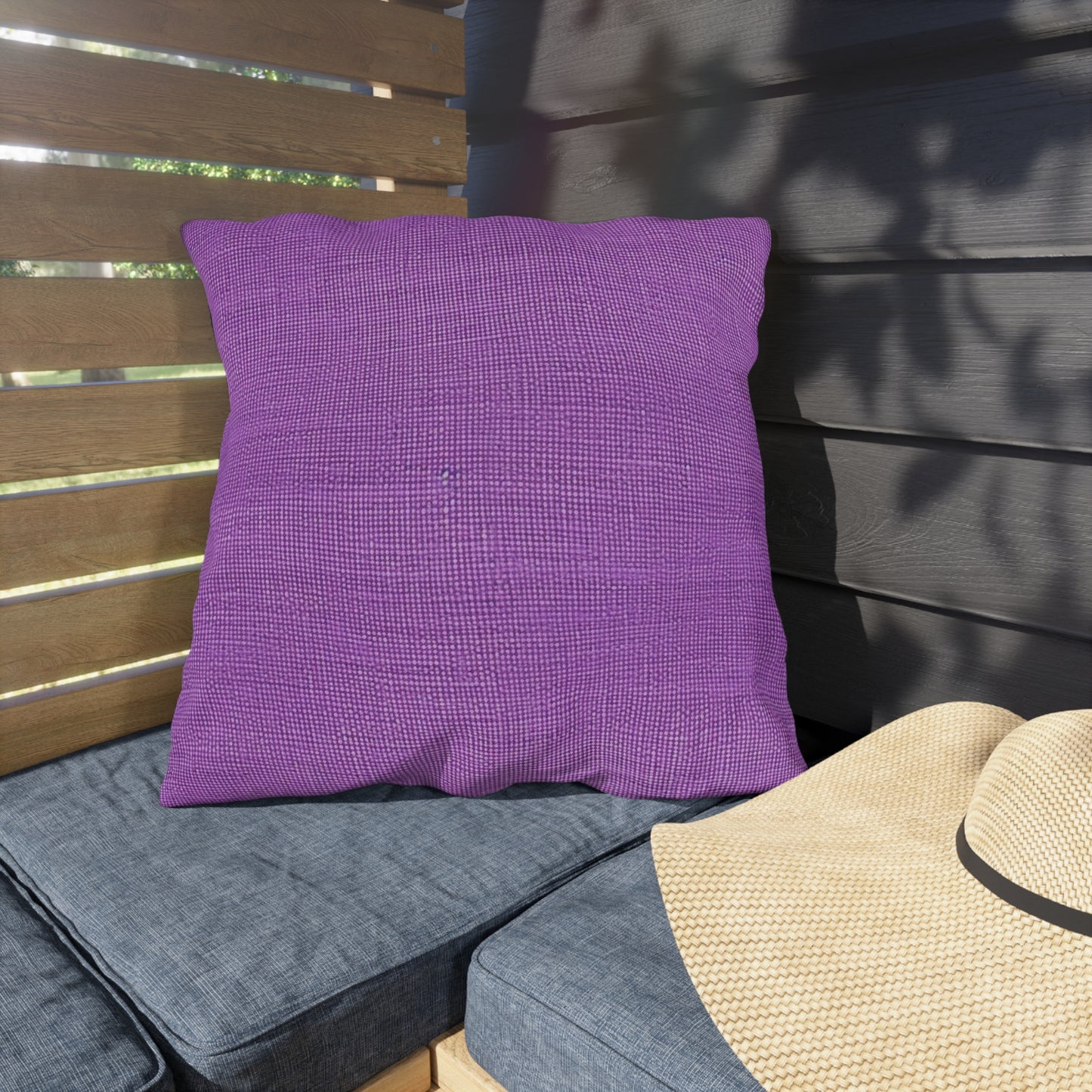 Hyper Iris Orchid Red: Denim-Inspired, Bold Style - Outdoor Pillows