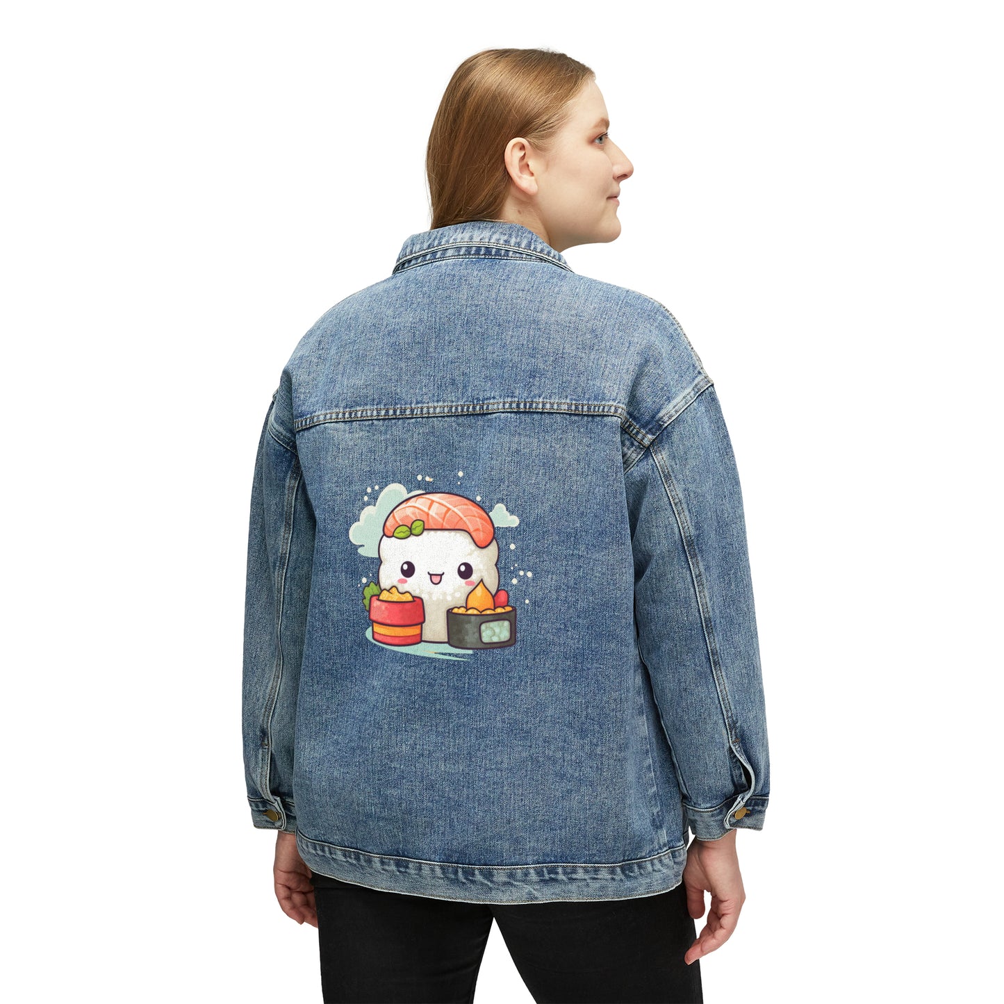 Anime Sushi - Japanese Cute kawaii - Otaku Gift - Women's Denim Jacket