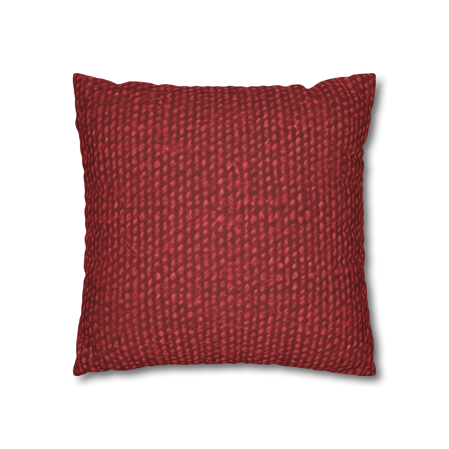 Bold Ruby Red: Denim-Inspired, Passionate Fabric Style - Spun Polyester Square Pillow Case