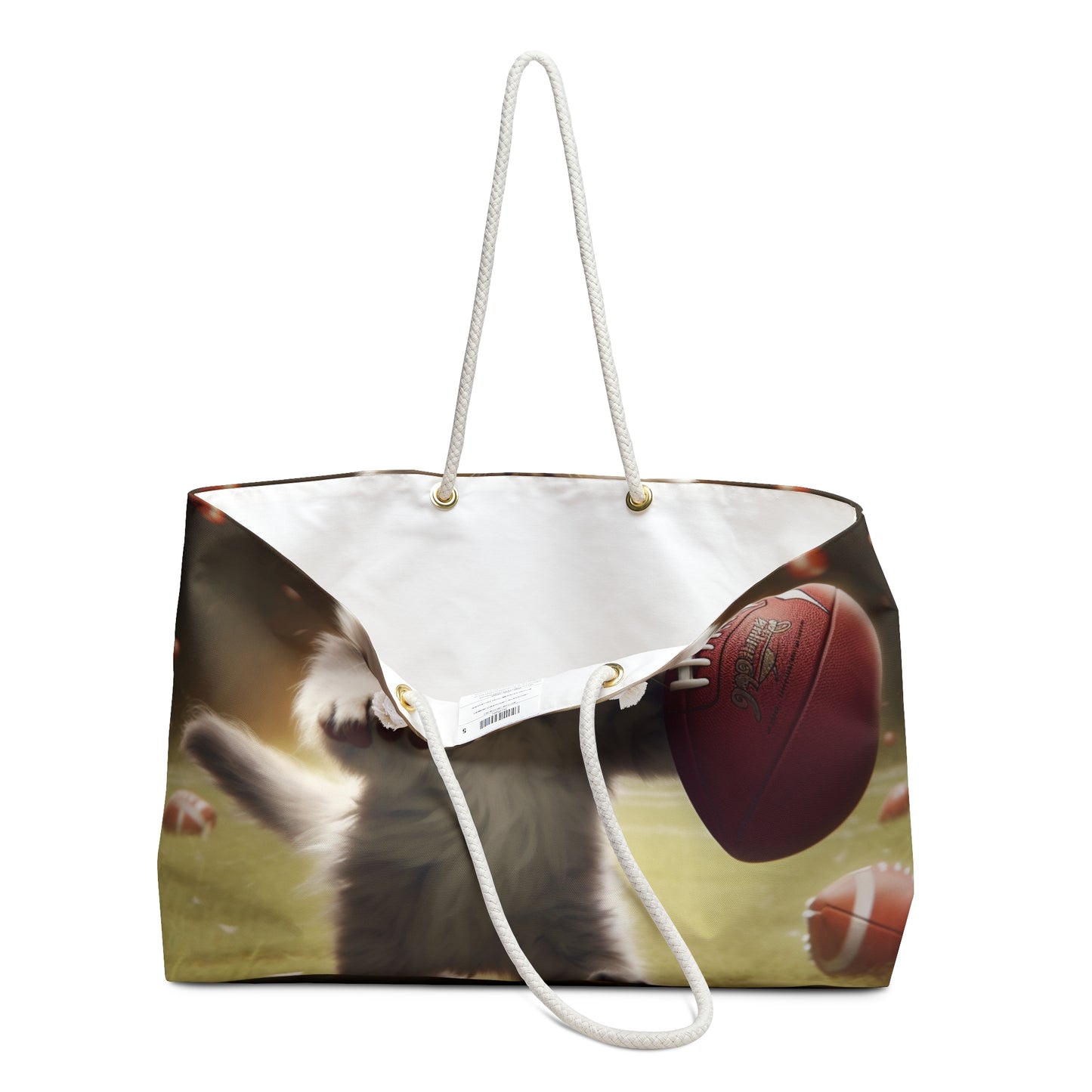 Football Kitty Fantasy: Feline Cat American Sport Quarterback - Weekender Bag