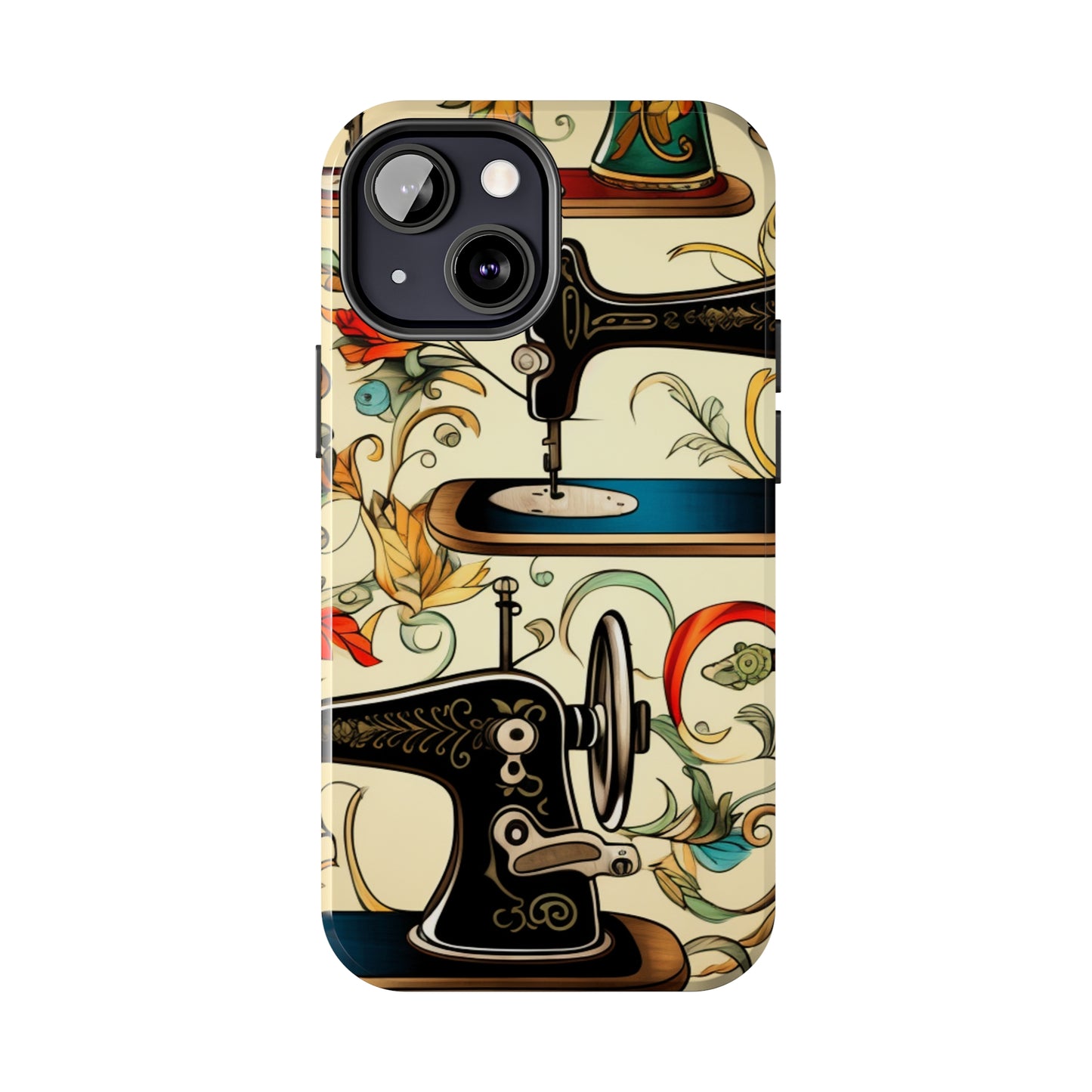 Classic Sewing Machines and Vibrant Thread Spools Pattern, Tailoring and Quilting - Tough Phone Cases