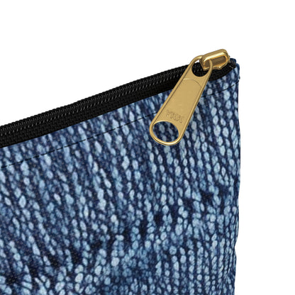 Indigo blue jean Denim Design Pattern Style - Accessory Pouch