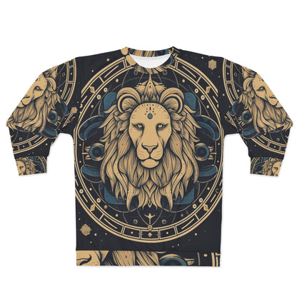 Signo del zodiaco Leo - Constelación cósmica del arte de la astrología del círculo místico - Sudadera unisex (AOP)