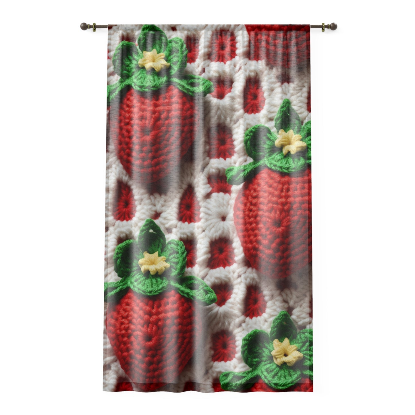 Strawberry Crochet Pattern - Amigurumi Strawberries - Fruit Design for Home and Gifts - Window Curtain