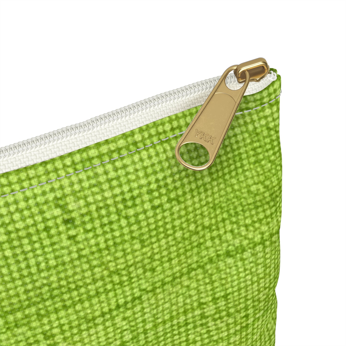 Lush Grass Neon Green: Denim-Inspired, Springtime Fabric Style - Accessory Pouch