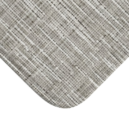Silver Grey: Denim-Inspired, Contemporary Fabric Design - Bath Mat