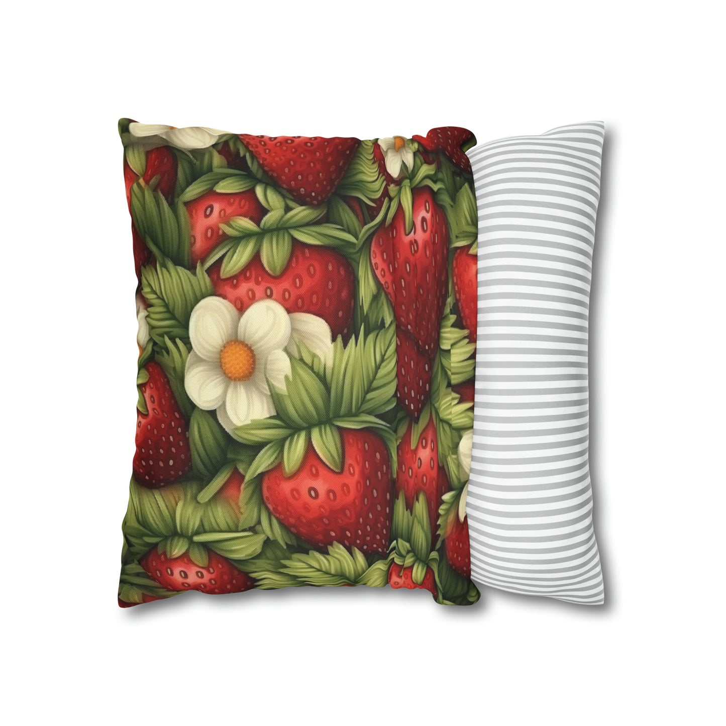 Strawberry Euphoria: The Ultimate Guide to Celebrating Life's Sweetest BerrySpun Polyester Square Pillow Case