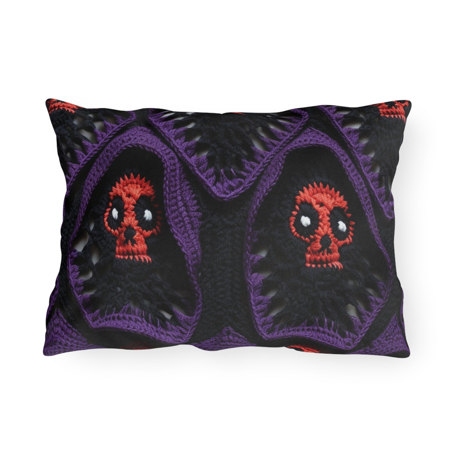 Grim Reaper Crochet Halloween Fright Scare Ghoul Fantasy Horror - Outdoor Pillows