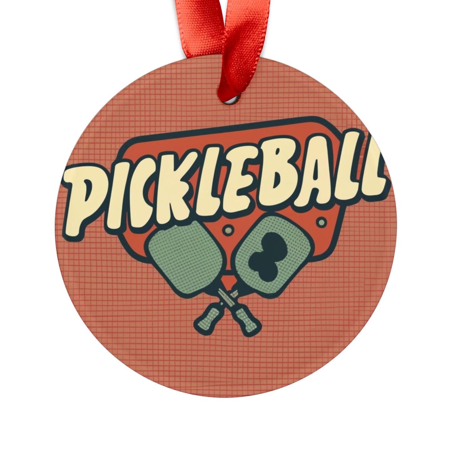 Pickleball Retro - Acrylic Ornament with Ribbon