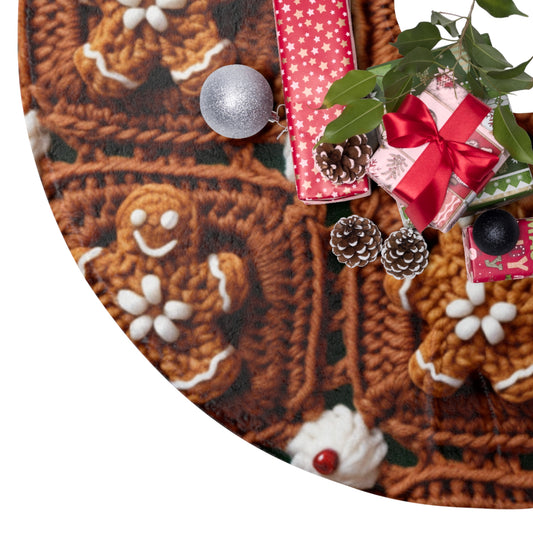 Gingerbread Man Crochet, Classic Christmas Cookie Design, Festive Yuletide Craft. Holiday Decor - Christmas Tree Skirts