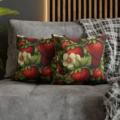 Strawberry Euphoria: The Ultimate Guide to Celebrating Life's Sweetest BerrySpun Polyester Square Pillow Case