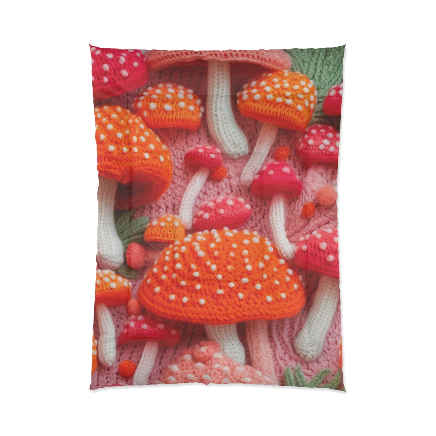 Mushroom Crochet, Enchanted Forest Design, Earthy Fungi. Mystical Magic Woodland, Immerse in Nature - Bed Comforter