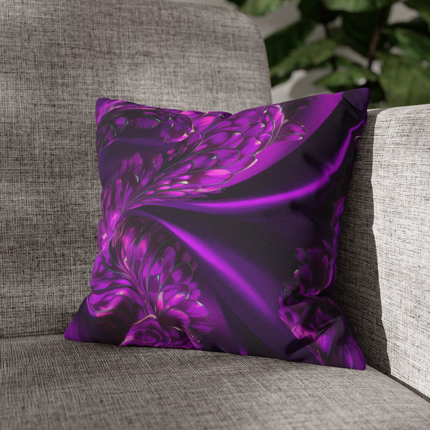 Purple Silk, Spun Polyester Square Pillowcase