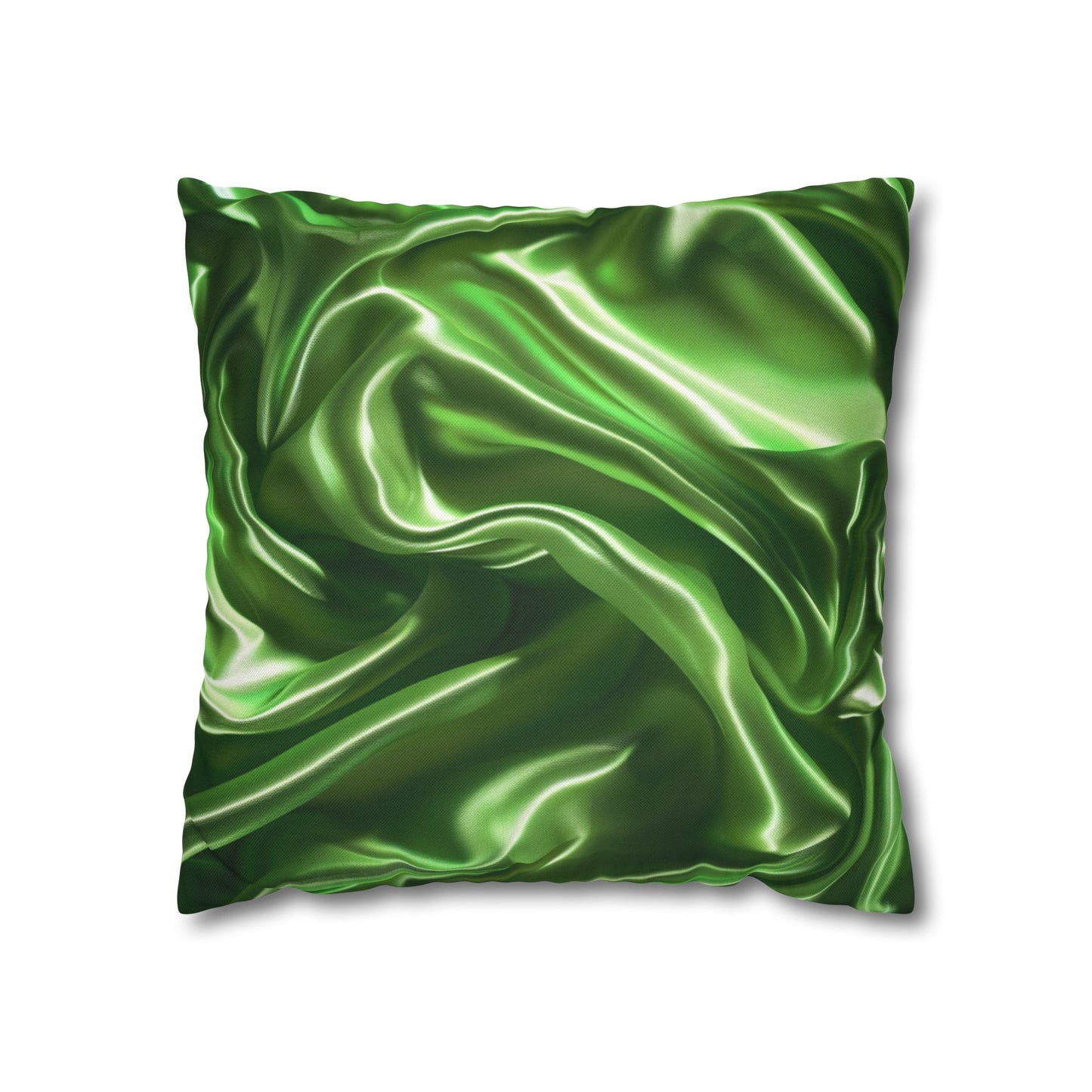 Green Silk, Spun Polyester Square Pillowcase