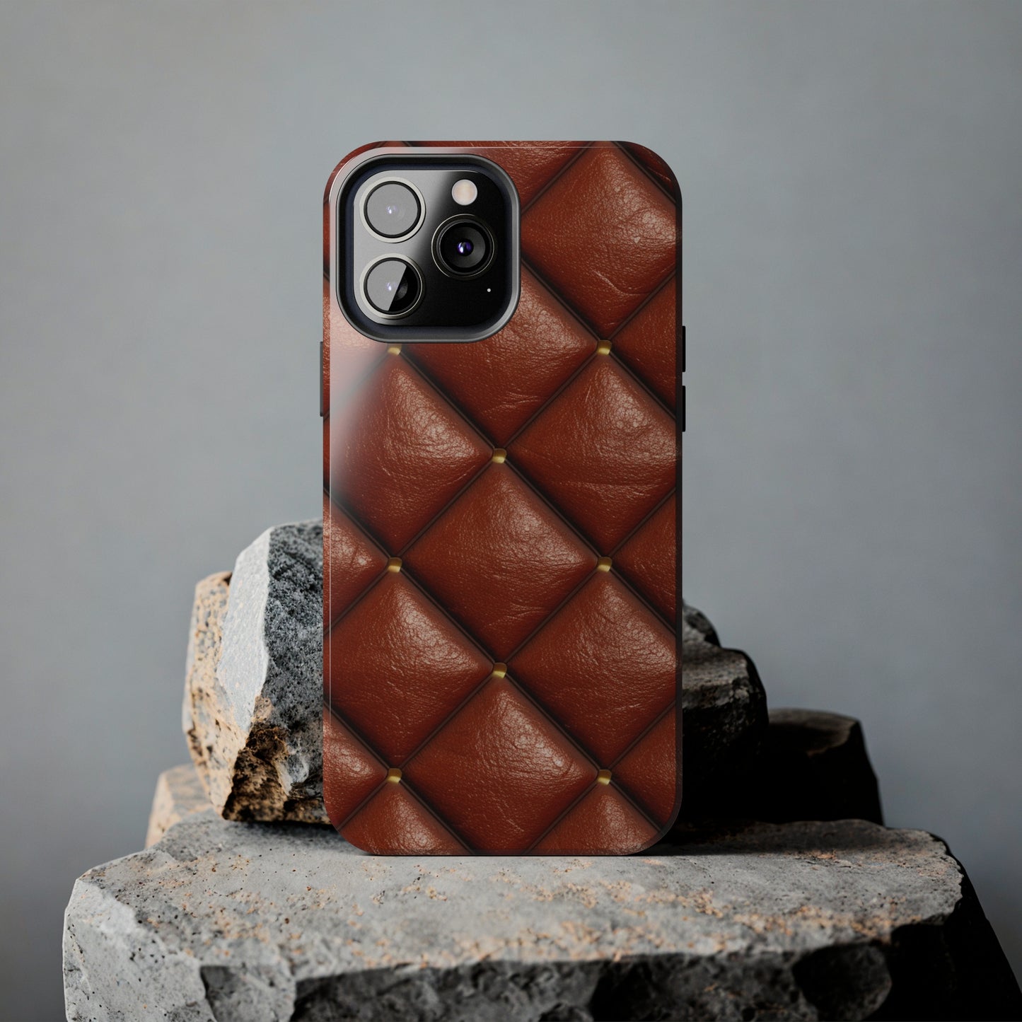 Brown Leather Cognac Pattern Rugged Durable Design Style - Tough Phone Cases