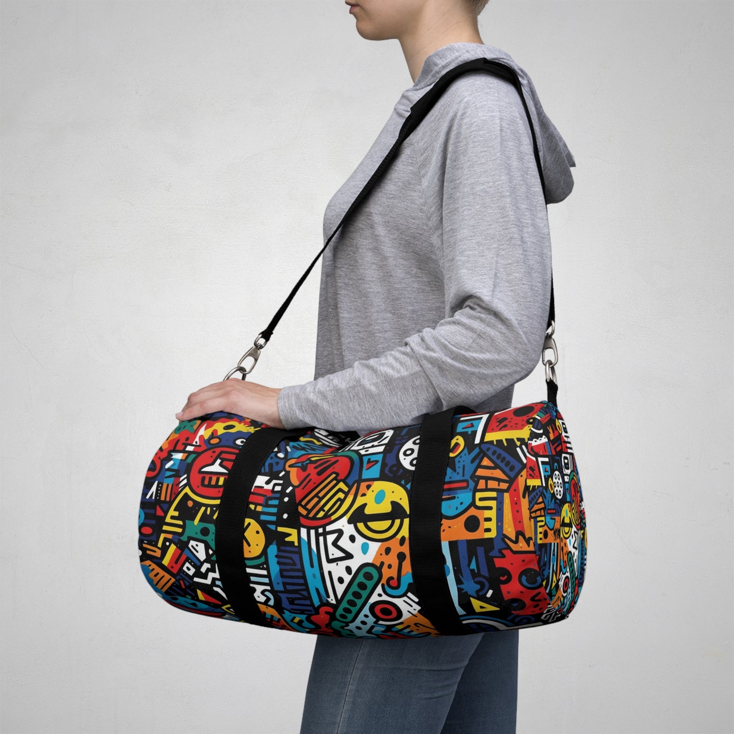 Street Art Inspired Bold Graffiti & Urban Motifs Design Duffel Bag