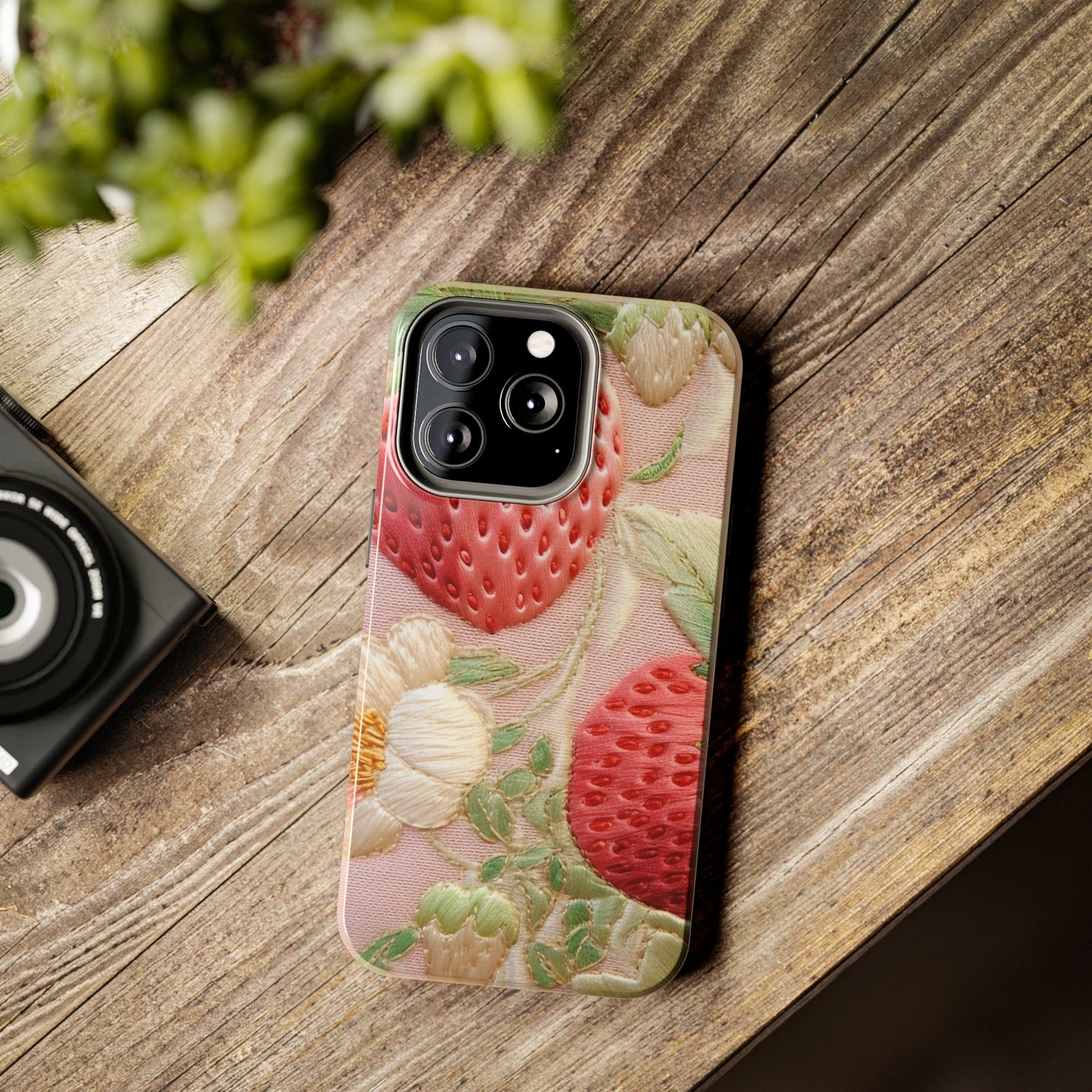 Red Berry Strawberries - Embroid Fruit - Healthy Crop Feast Food Design - Tough Phone Cases