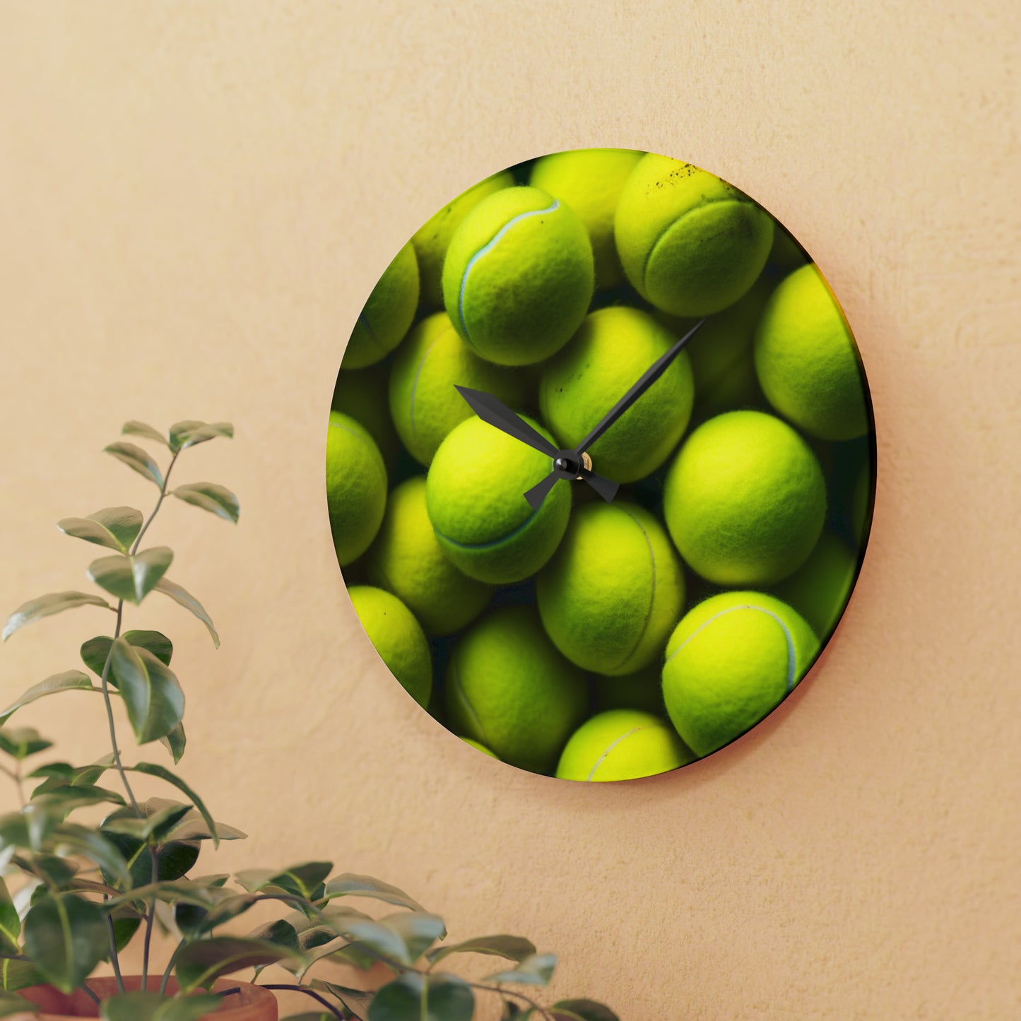 Tennis Ball Acrylic Wall Clock