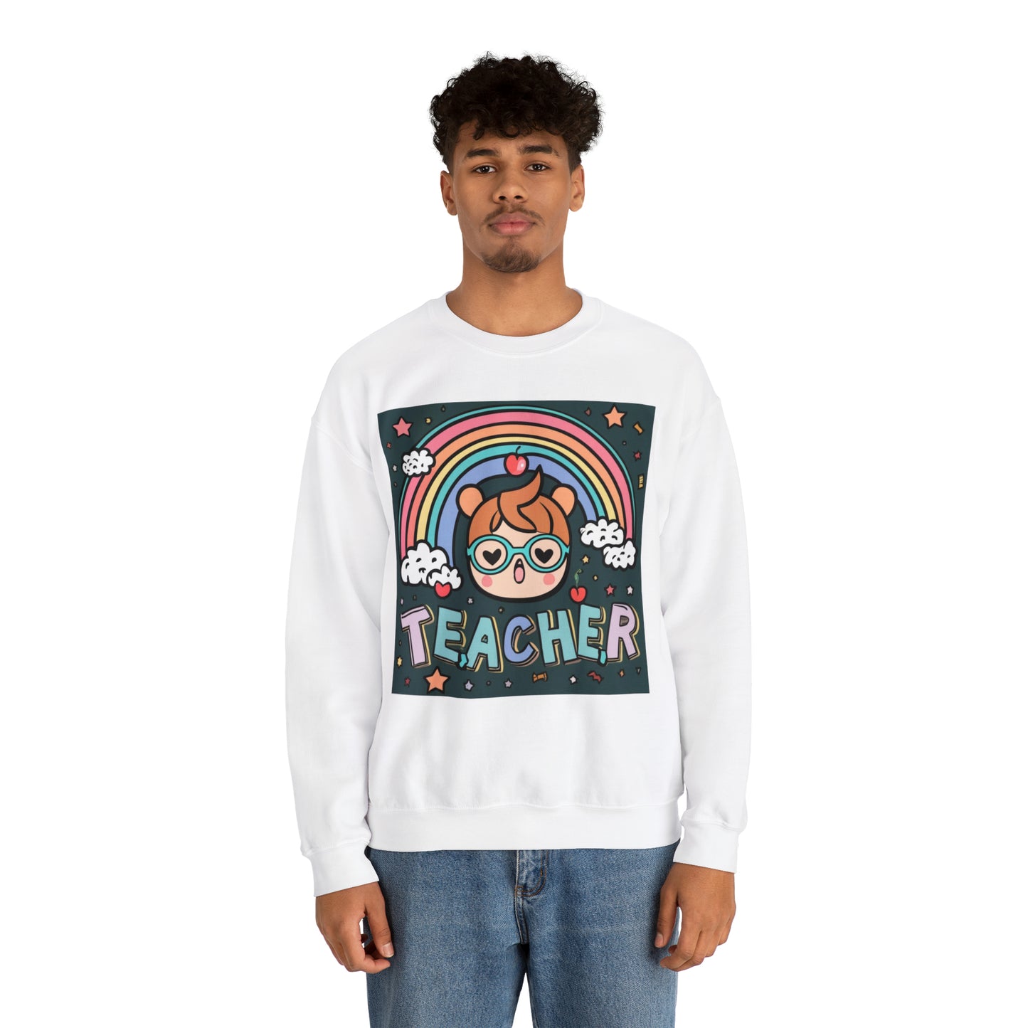 Elementary Teacher Primary School Rainbow Kawaii Quest Anime Classroom Treasure Best in Class - Unisex Heavy Blend™ Crewneck Sweatshirt