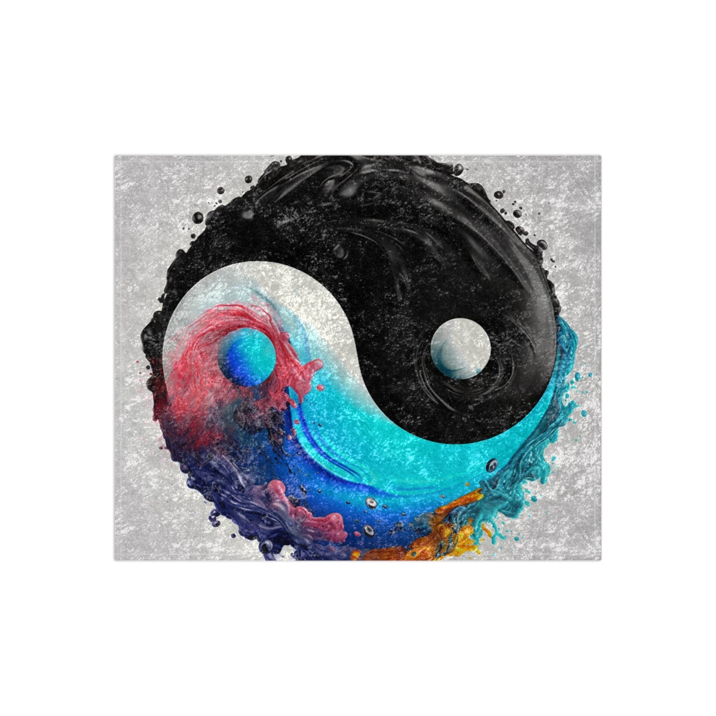 Yin Yang Symbol, Colorful Paint Style - Artistic Decor - Crushed Velvet Blanket