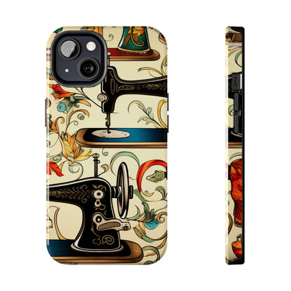 Classic Sewing Machines and Vibrant Thread Spools Pattern, Tailoring and Quilting - Tough Phone Cases