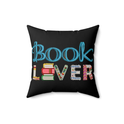 Bookworm Book Lover - Artistic Embroidery Style for Literature Fans - Spun Polyester Square Pillow