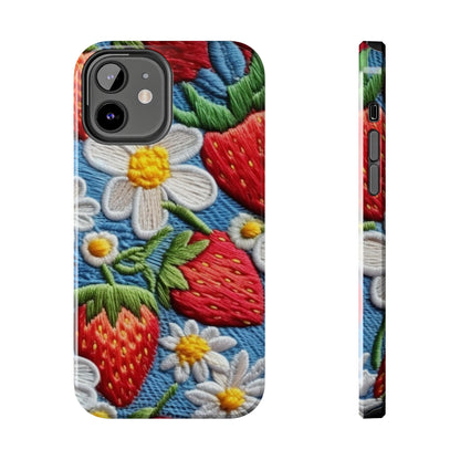 Orchard Berries: Juicy Sweetness from Nature's Garden - Fresh Strawberry Elegance - Tough Phone Cases