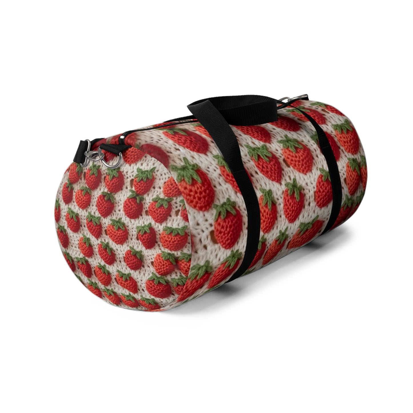 Strawberry Traditional Japanese, Crochet Craft, Fruit Design, Red Berry Pattern - Duffel Bag