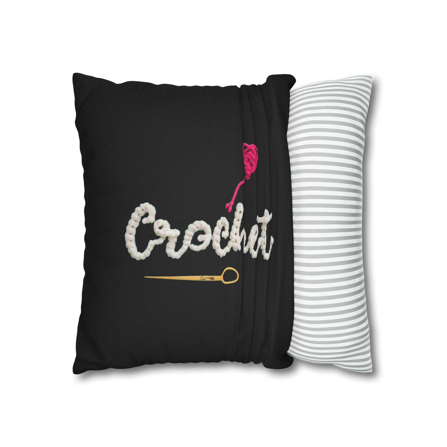 Crochet Love Gift - Heartfelt Fabric Fashion Collector Style - Spun Polyester Square Pillow Case