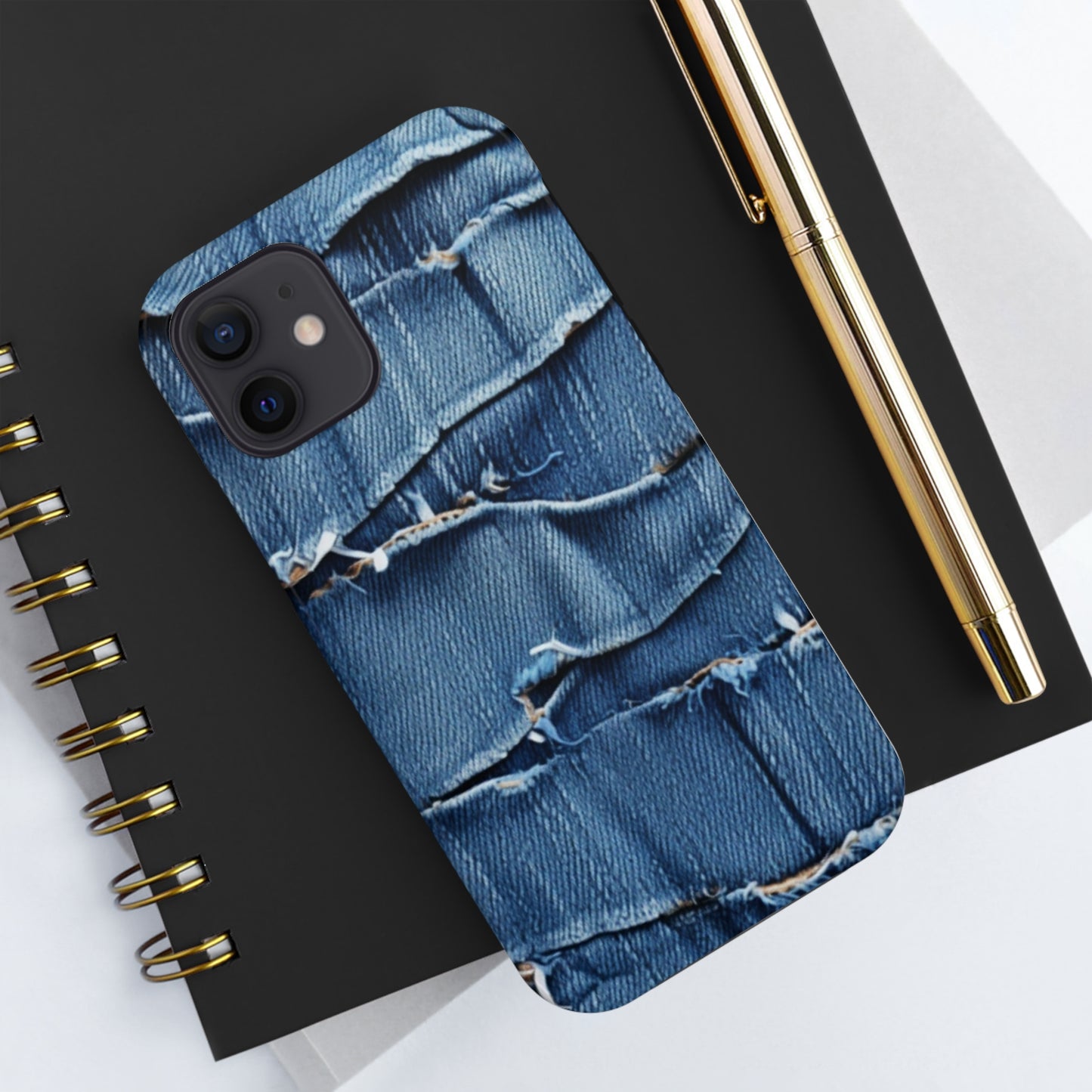 Midnight Blue Distressed Denim: Rugged, Torn & Stylish Design - Tough Phone Cases