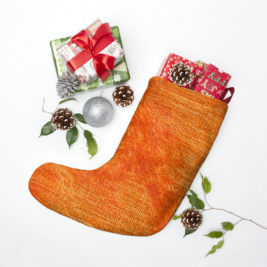 Burnt Orange/Rust: Denim-Inspired Autumn Fall Color Fabric - Christmas Stockings