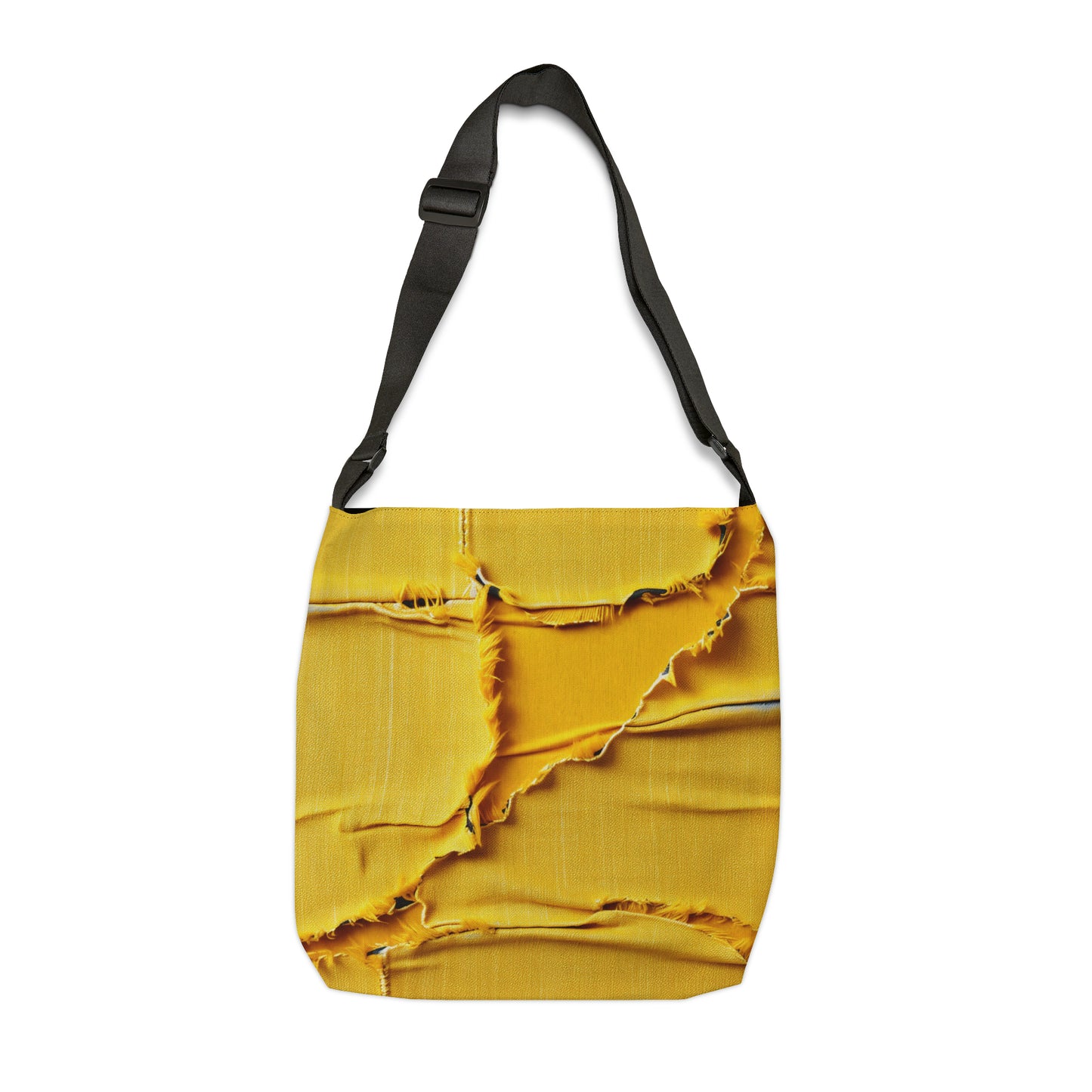 Banana Yellow Lemon: Bold Distressed, Denim-Inspired Fabric - Adjustable Tote Bag (AOP)