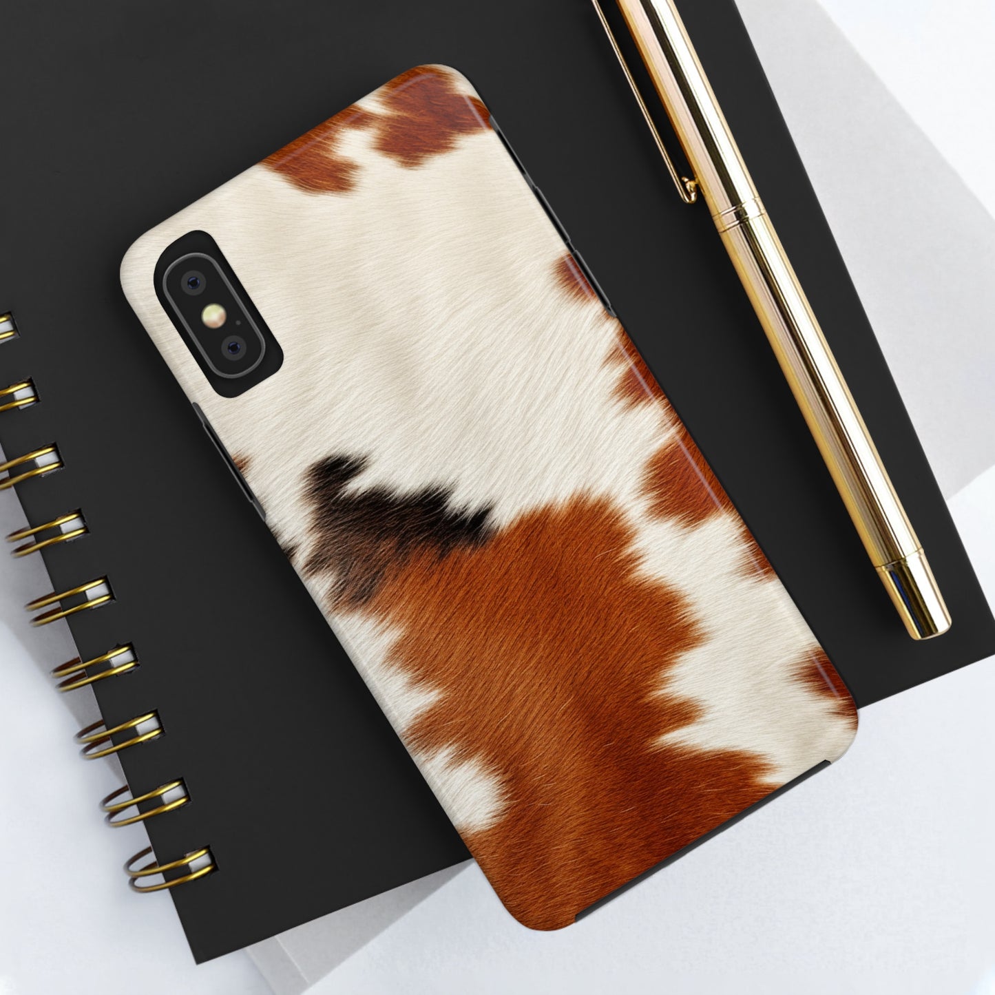 Hair Cowhide Leather Natural Design Durable Rugged Style - Tough Phone Cases