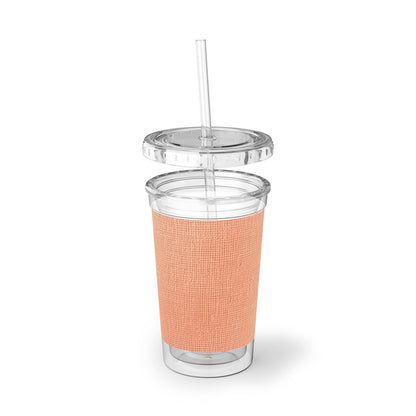 Soft Pink-Orange Peach: Denim-Inspired, Lush Fabric - Suave Acrylic Cup