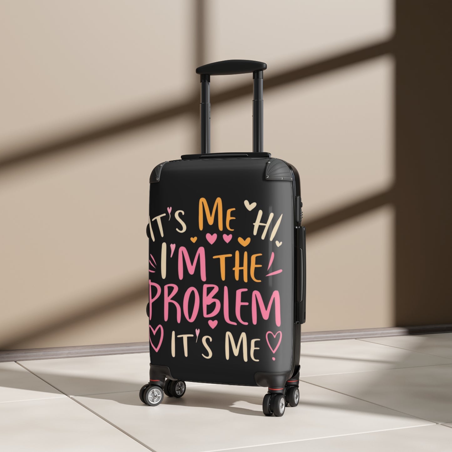 Its Me Hi Im The Problem Its Me - Retro Heart Valentine Gift - Suitcase