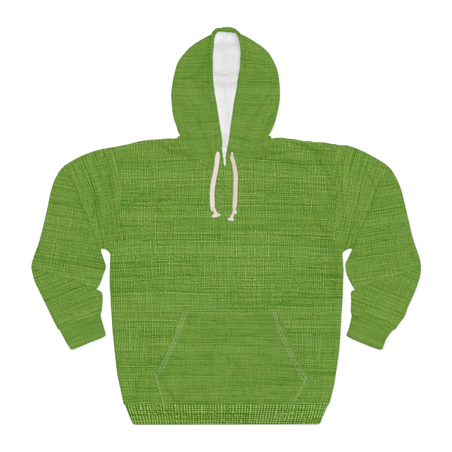 Olive Green Denim-Style: Seamless, Textured Fabric - Unisex Pullover Hoodie (AOP)