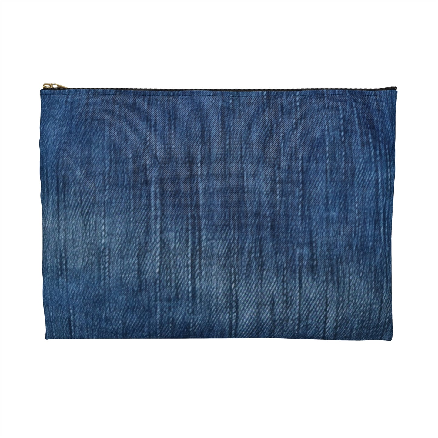 Indigo Splash: Washed Denim Reverie in Deep Blue - Accessory Pouch