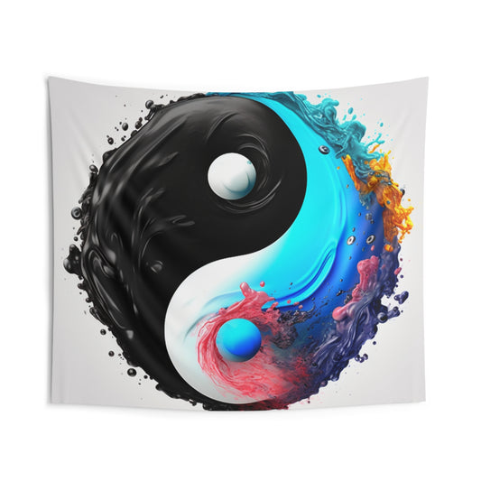 Yin Yang Symbol, Colorful Paint Style - Artistic Decor - Indoor Wall Tapestries