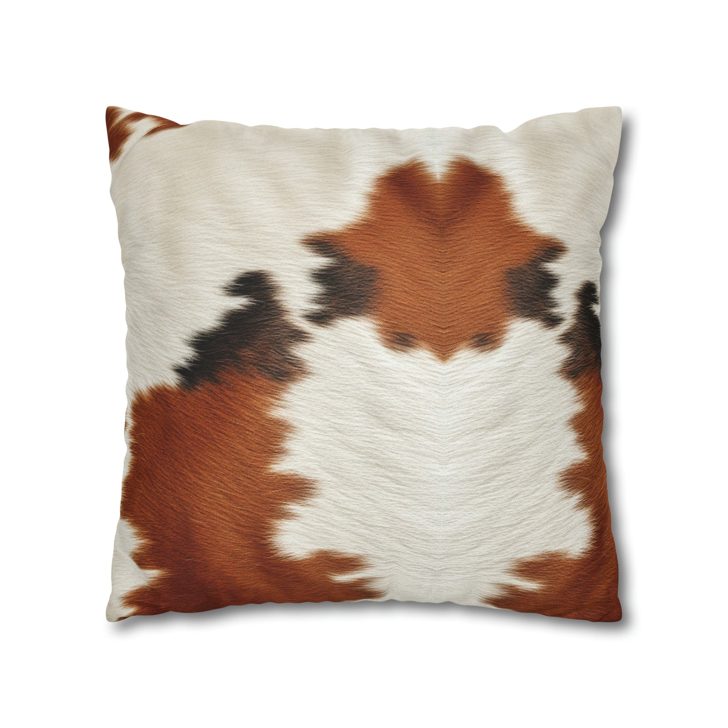 Hair Cowhide Leather Natural Design Tough Durable Rugged Style - Spun Polyester Square Pillow Case