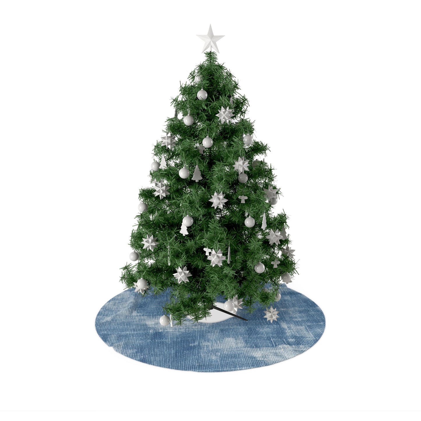 Faded Blue Washed-Out: Denim-Inspired, Style Fabric - Christmas Tree Skirts