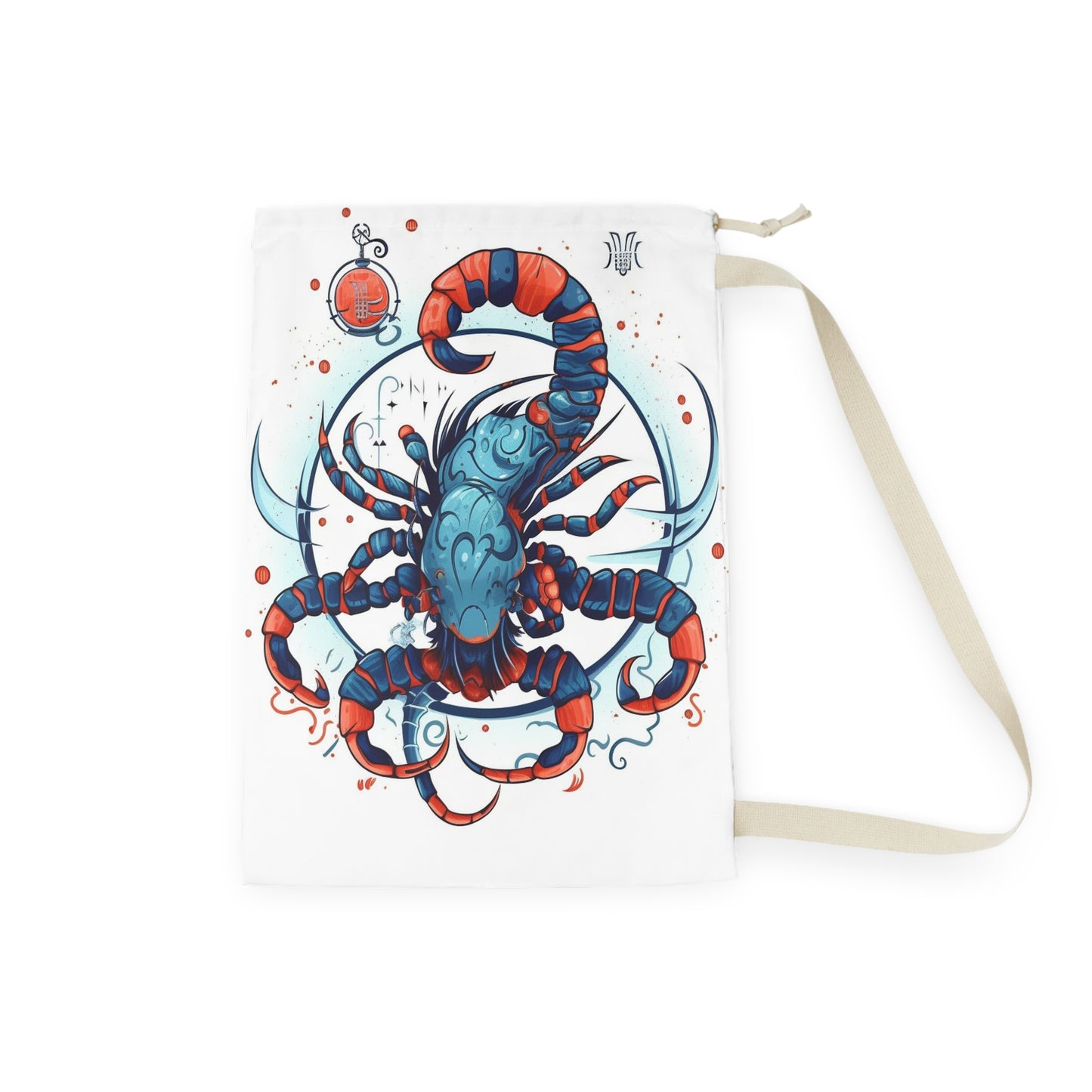 Cute Scorpio Zodiac Sign - Big Claws, Long Tail Cosmic Astrology Symbol - Laundry Bag