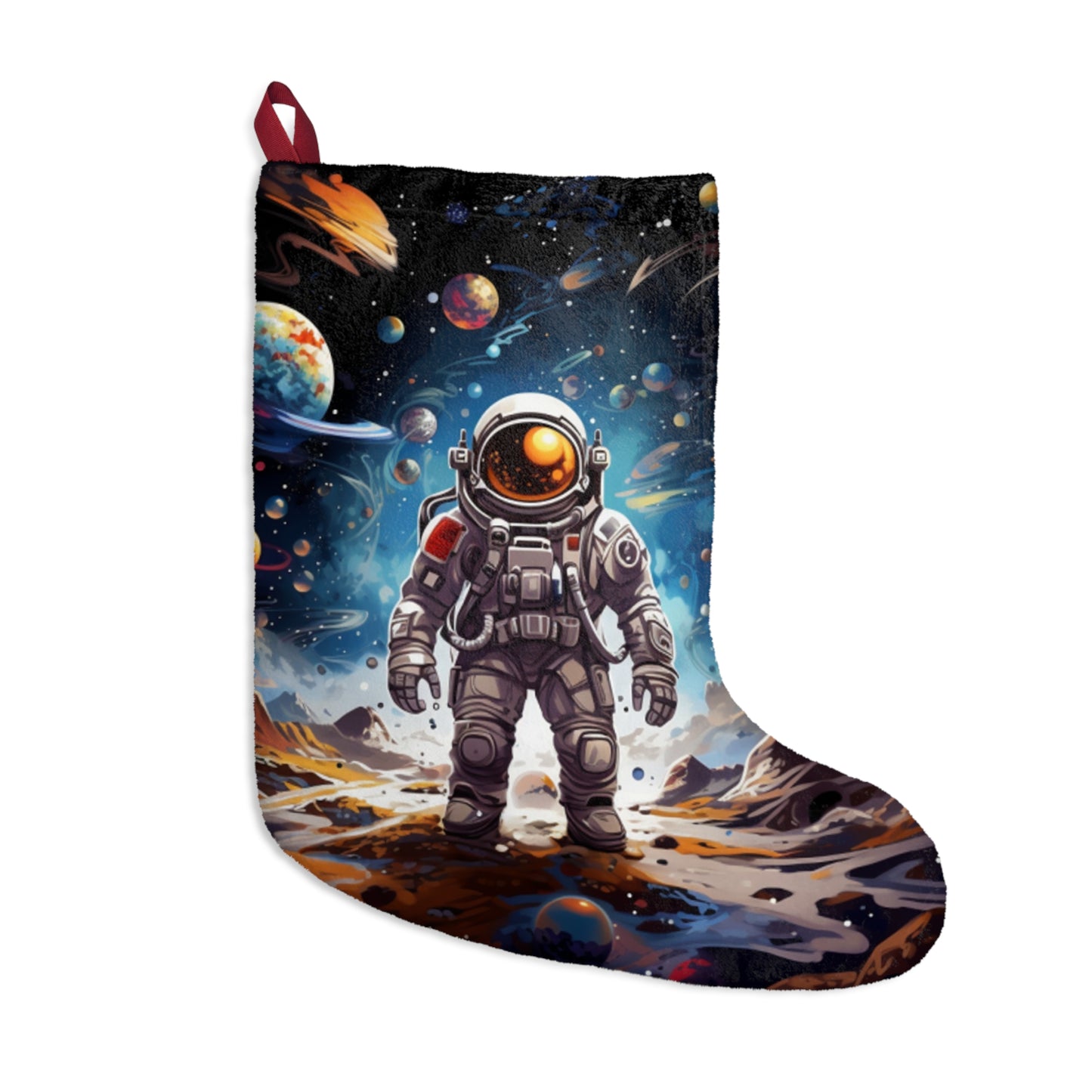 Galactic Voyage: Astronaut Journey in Celestial Star Cosmic Exploration - Christmas Stockings