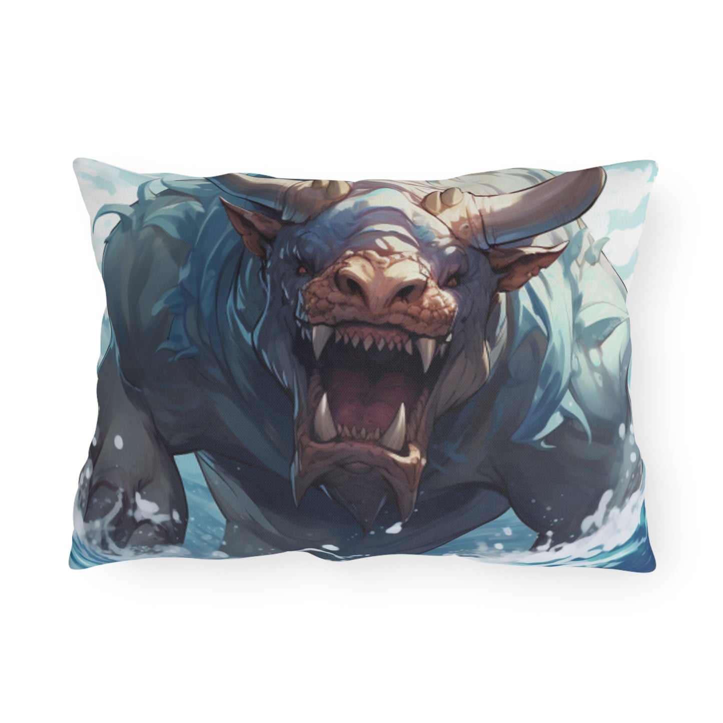 Bull Shark Fusion: Water Fantasy - Hybrid Ocean Marine Animal - Outdoor Pillows