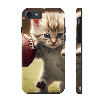 Football Kitty Fantasy: Feline Cat American Sport Quarterback - Tough Phone Cases