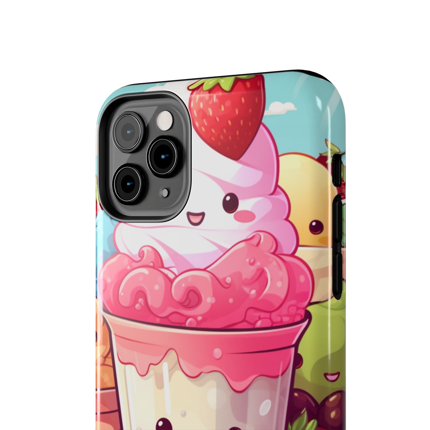 Strawberry Japan Milkshake - Kawaii Dessert Delight - Sweet Berry Anime Character - Tough Phone Cases