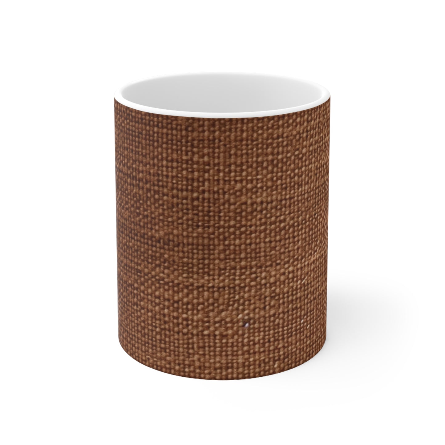 Luxe Dark Brown: Denim-Inspired, Distinctively Textured Fabric - Ceramic Mug 11oz