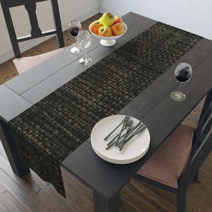 Sophisticated Seamless Texture - Black Denim-Inspired Fabric - Table Runner (Cotton, Poly)