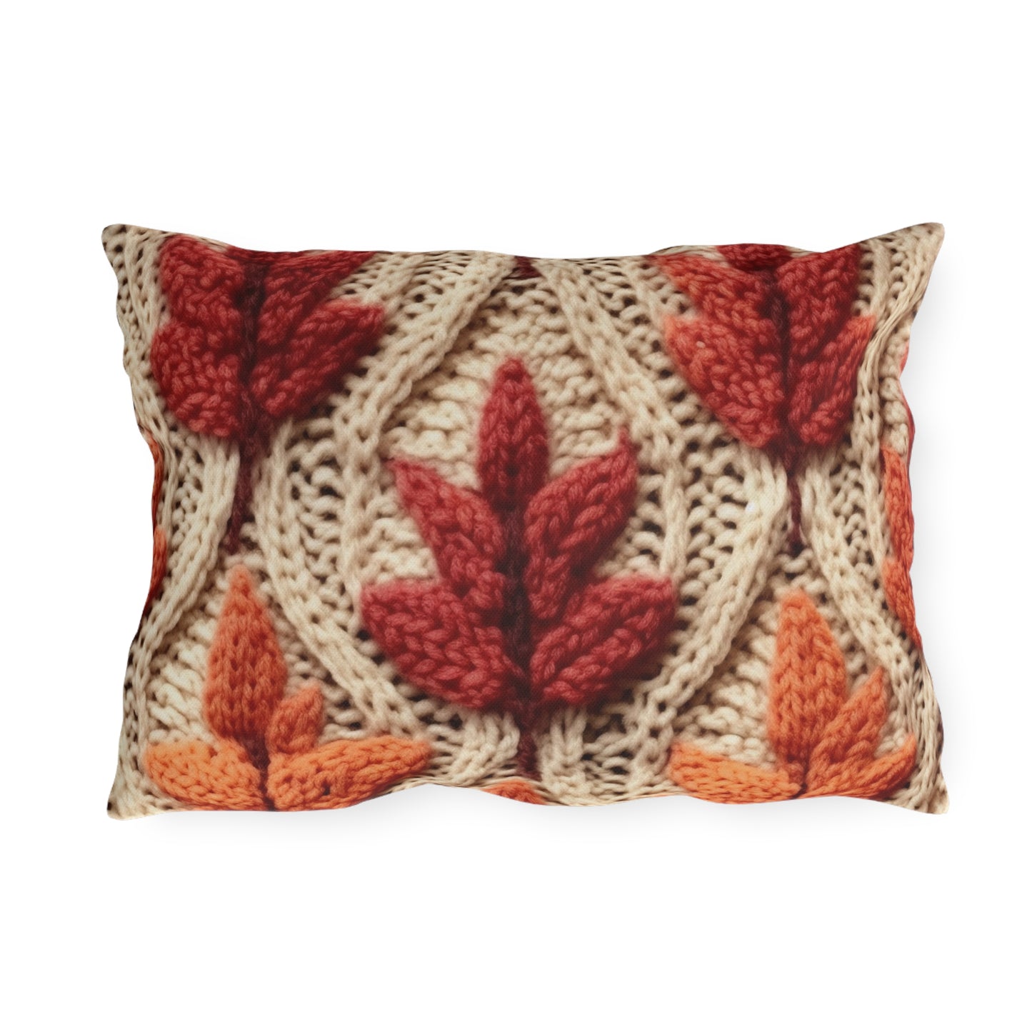 Crochet Fall Leaves: Harvest Rustic Design - Golden Browns -Woodland Maple Magic - Outdoor Pillows