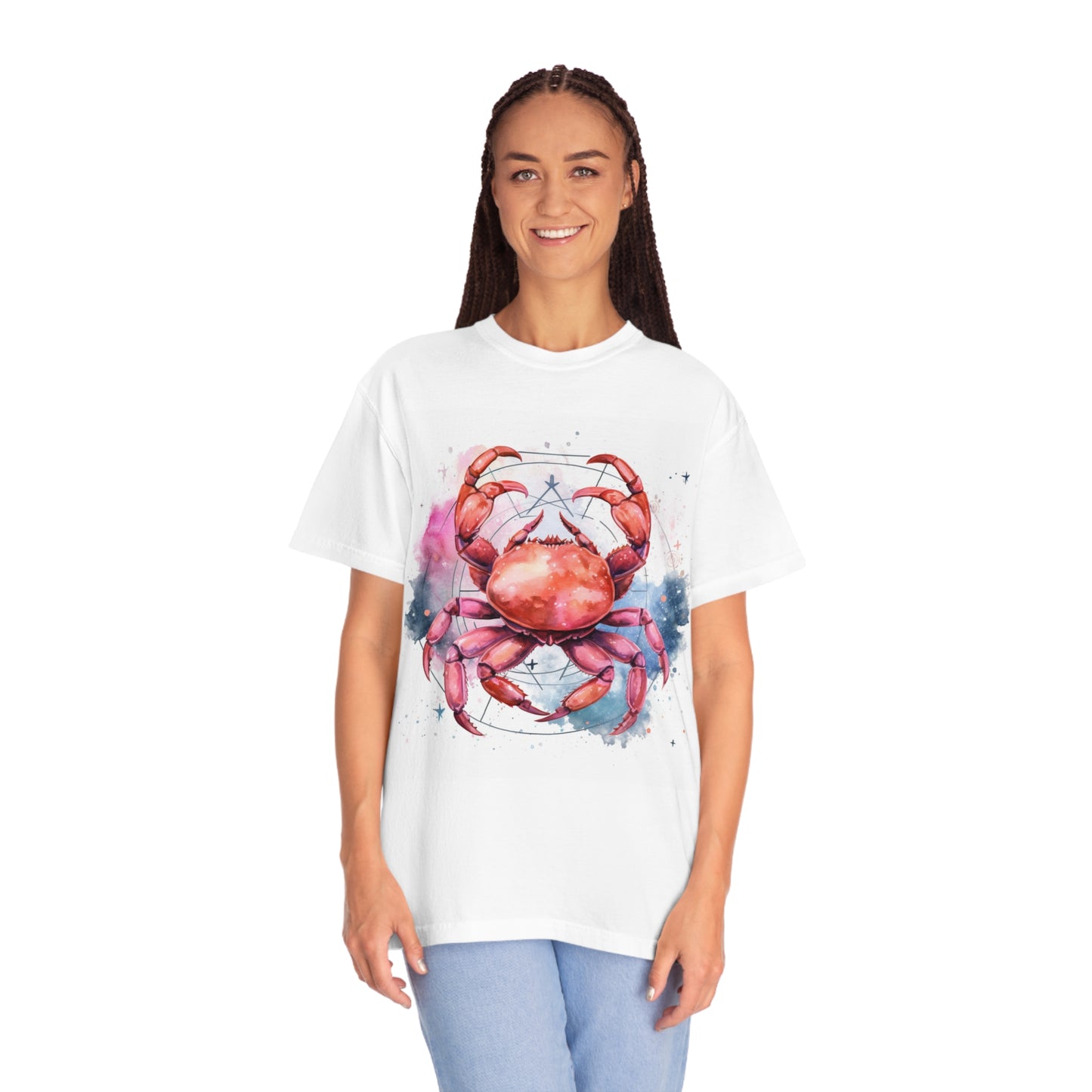 Cancer Star Sign - Elegant Zodiac Astrology - Unisex Garment-Dyed T-shirt