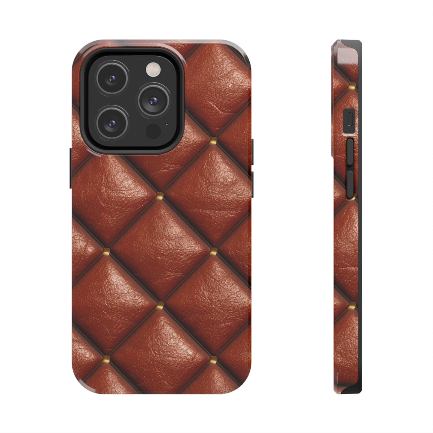 Brown Leather Cognac Pattern Rugged Durable Design Style - Tough Phone Cases